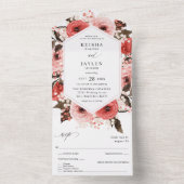 Rosa und Rosa Blumenzehen 2 All In One Einladung (Innen Boden)