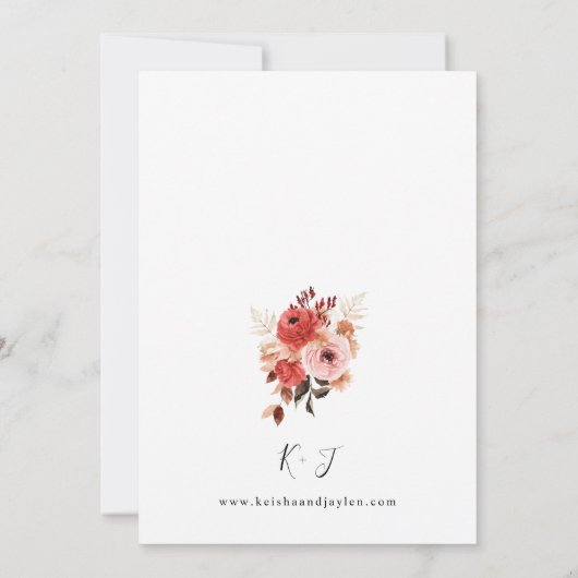 Rosa und Rosa Blumenzehen 2 Einladung (Rückseite)