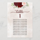 Rosa und Rosa Hochzeitsstift Tischnummer (Rückseite)