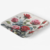 Rosa und rosa, leafy, lange Steppe Pappteller (Gewinkelt)