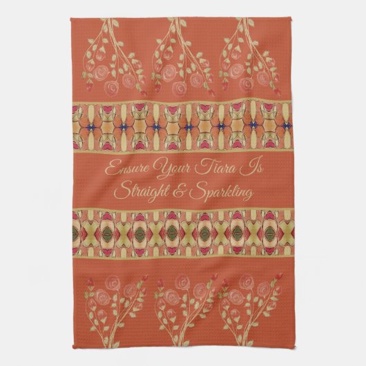 Rosa und rosa Orange Geschirrtuch (Vertikal)