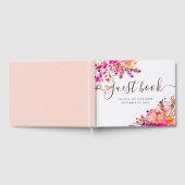 Rosa und rosa Wasserfarben Herbst Hochzeitszitate Gästebuch (Voll)