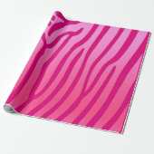 Rosa und rosa Zebra Streifen Tierfarbe Geschenkpapier (Ungerollt)