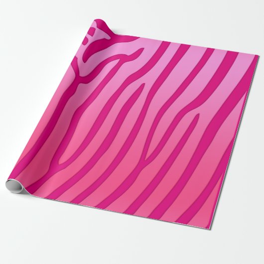 Rosa und rosa Zebra Streifen Tierfarbe Geschenkpapier (Ungerollt)