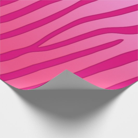Rosa und rosa Zebra Streifen Tierfarbe Geschenkpapier (Ecke)