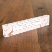 Rosa und Rose - Bezeichnung für den Gold-Marmor-De Namensplakette (Seite)