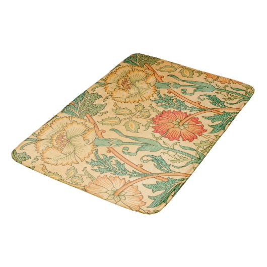 Rosa und Rose durch William Morris Badematte (Schrägansicht)