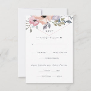 Rosa und Rose Geometrie   Wahl RSVP Karte
