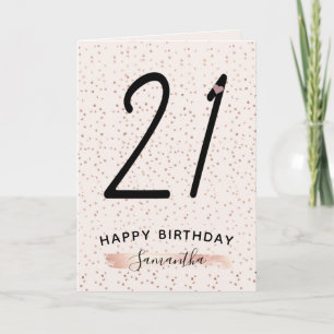 Rosa und Rose Gold 21 Geburtstag Karte