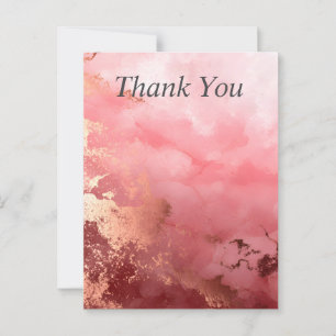 Rosa und Rose Gold Abstrakte Farbe Danke Karte