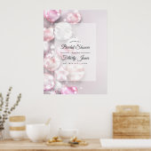 Rosa und Rose Gold Balloons Brautparty Willkommen Poster (Küche)