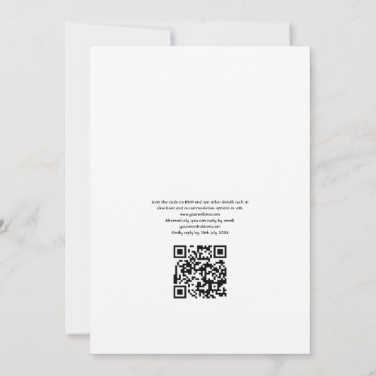Rosa und Rose Gold Balloons QR Code UAWG Wedding Einladung (Rückseite)