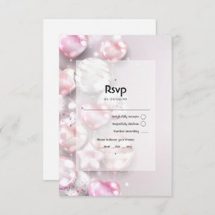 Rosa und Rose Gold Balloons RSVP Karte
