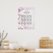 Rosa und Rose Gold Balloons Sitzplan Poster (Küche)