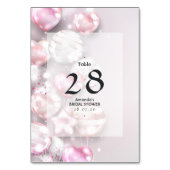 Rosa und Rose Gold Balloons Tischnummer (Vorderseite)
