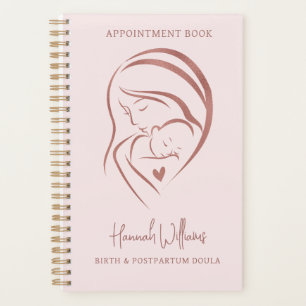 Rosa und Rose Gold Birth & Postpartum Doula Planer