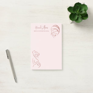 Rosa und Rose Gold Birth & Postpartum Doula Post-it Klebezettel