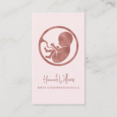 Rosa und Rose Gold Birth & Postpartum Doula Visitenkarte (Vorderseite)
