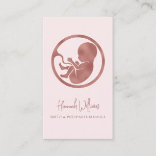 Rosa und Rose Gold Birth & Postpartum Doula Visitenkarte