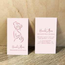 Rosa und Rose Gold Birth & Postpartum Doula Visitenkarte