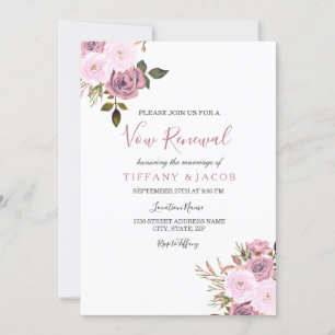Rosa und Rose Gold Blume Neueröffnung einladen Einladung