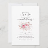 Rosa und Rose Gold Blumensippe und Siehe Einladung (Vorderseite)