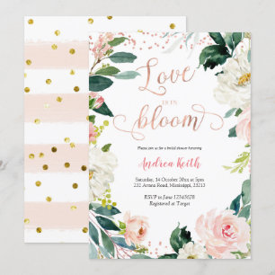 Rosa und Rose Gold Brautparty Einladung