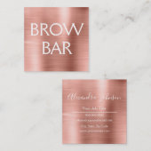 Rosa und Rose Gold Brow Bar - braun Quadratische Visitenkarte (Vorne/Hinten)