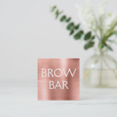 Rosa und Rose Gold Brow Bar - braun Quadratische Visitenkarte (Stehend Vorderseite)
