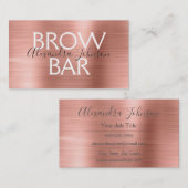 Rosa und Rose Gold Brow Bar - braun Visitenkarte (Vorne/Hinten)