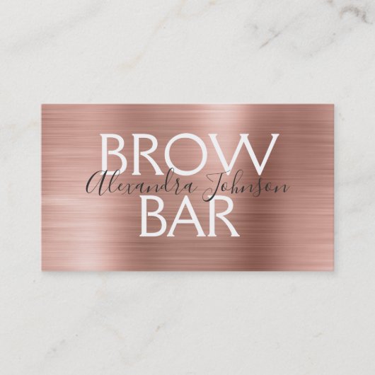 Rosa und Rose Gold Brow Bar - braun Visitenkarte (Vorderseite)