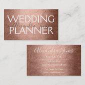 Rosa und Rose Gold Eleganter Hochzeitsplaner Visitenkarte (Vorne/Hinten)