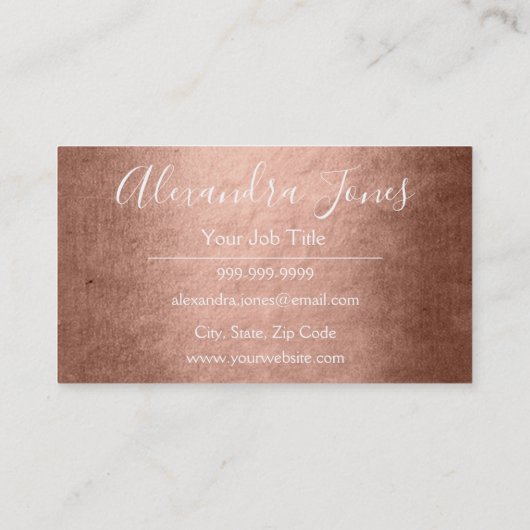 Rosa und Rose Gold Eleganter Hochzeitsplaner Visitenkarte (Rückseite)