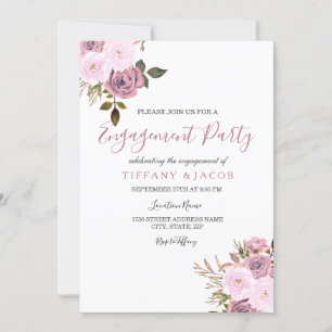 Rosa und Rose Gold Engagement Party einladen Einladung