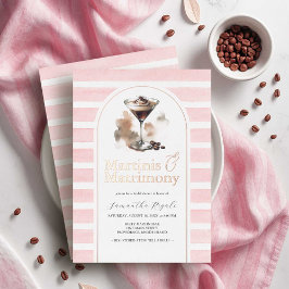 Rosa und Rose Gold Espresso Martini Brautparty Folieneinladung