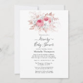 Rosa und Rose Gold Floral Drive by Dusche Einladung (Vorderseite)
