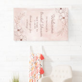Rosa und Rose Gold Foil Brautparty Willkommen Banner (Insitu)