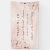 Rosa und Rose Gold Foil Brautparty Willkommen Banner (Vertikal)