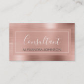 Rosa und Rose Gold Foil Consultant Visitenkarte (Vorderseite)
