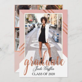 Rosa und Rose Gold Foil Graduation Party Feier Einladung