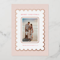 Rosa und Rose Gold Foil Scallop Weihnachtskarte