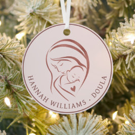 Rosa und Rose Gold Foto Doula Ornament Aus Metall
