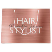 Rosa und Rose Gold gebürstete Stylist Große Geschenktüte (Vorderseite)