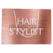 Rosa und Rose Gold gebürstete Stylist Große Geschenktüte (Rückseite)