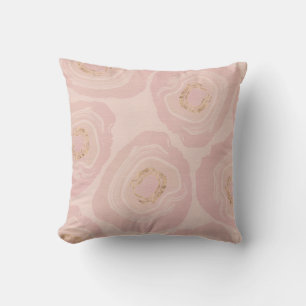 Rosa und Rose Gold Geodes Throw Kissen