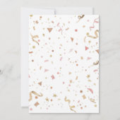 Rosa und Rose Gold Glitzer Confetti Einladung (Rückseite)