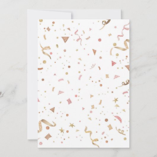 Rosa und Rose Gold Glitzer Confetti Einladung (Rückseite)
