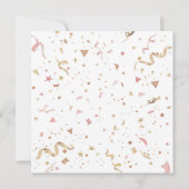 Rosa und Rose Gold Glitzer Confetti Einladung (Rückseite)