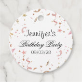 Rosa und Rose Gold Glitzer Confetti Geschenkanhänger (Vorderseite)