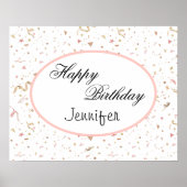 Rosa und Rose Gold Glitzer Confetti Poster (Vorne)